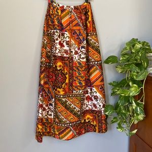 Vintage 70s . Alex Colman quoted floral maxi skirt .